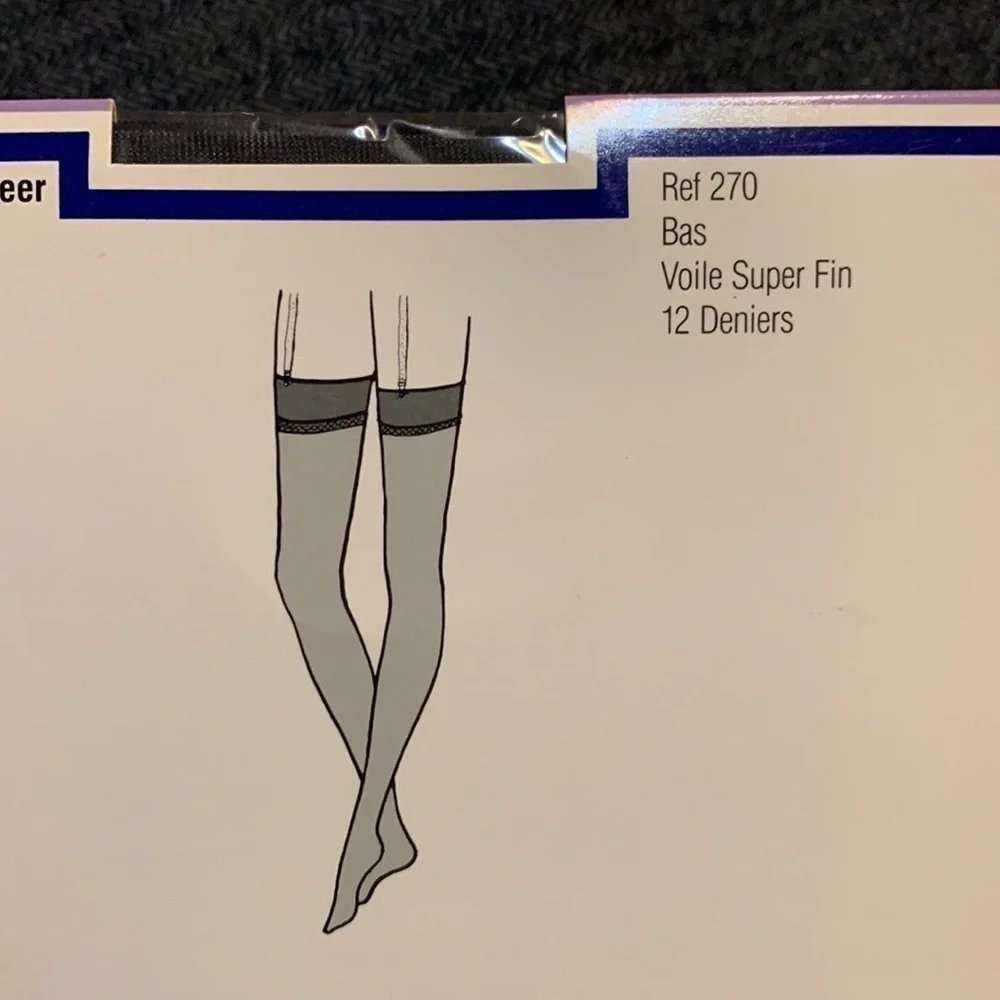 Vintage Givenchy Ultra Sheer Stockings Jet Black Size B New in package